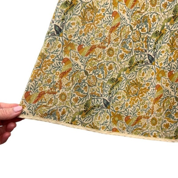 Sundance Silk Skirt Sz 12 Boho Floral Bird Print Midi A-Line Cottagecore Prairie - Picture 5 of 8